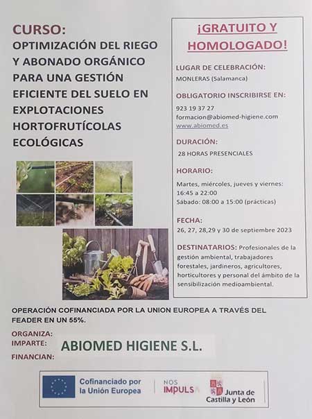 Curso riego y abonado abiomed peque