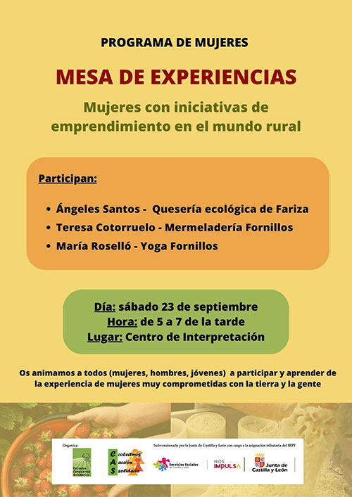 Mesa de experiencias Mujeres emprendedoras peque