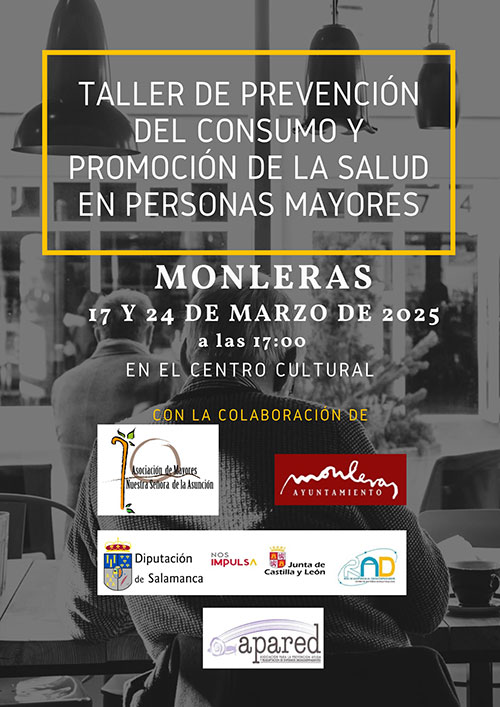 Cartel taller mayores prevencion consumo y promocion salud peque